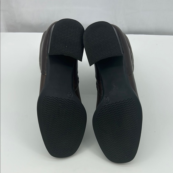 Borelli Brown Ankle Booties with Chunky Heel - Picture 5 of 6